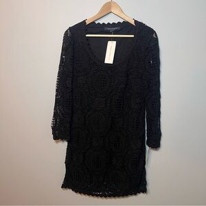French Connection‎ Lark Rise Lace Dress Size 8 Black Crochet Cocktail Party NEW!